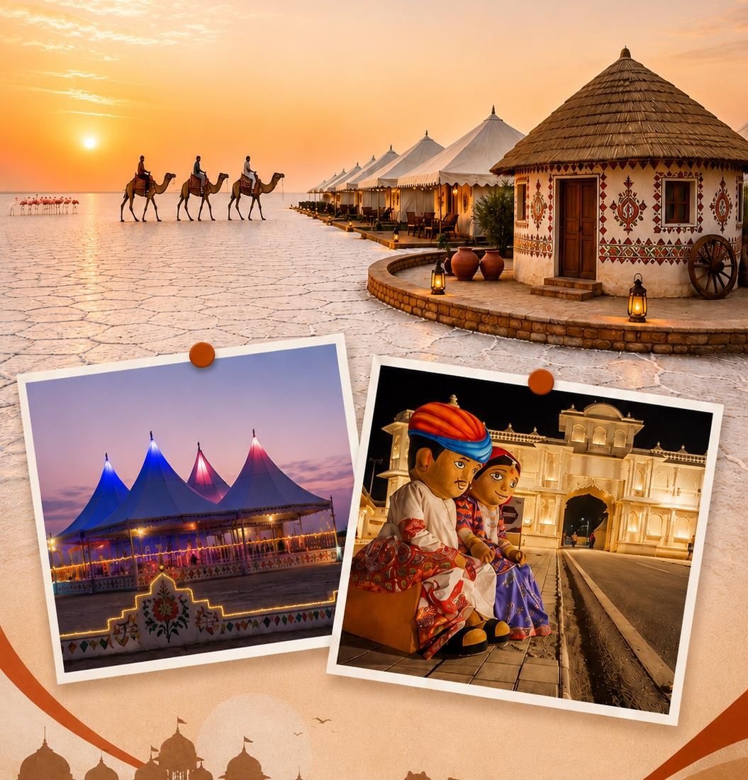 Tent city, bhunga and Rann Utsav gate